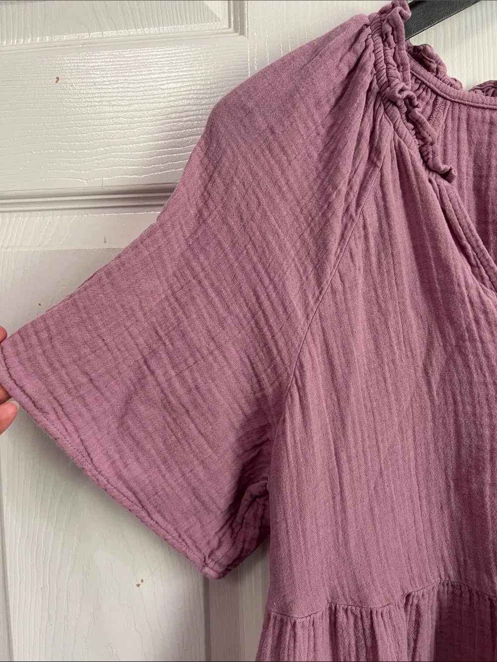 Old Navy Mauve Pink V-Neck Gauze Tunic with pockets - Picture 3 of 5